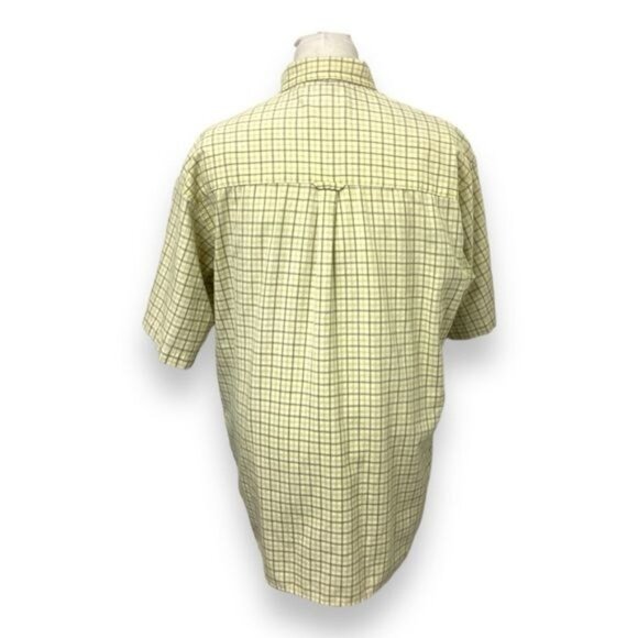 Columbia Mens Short Sleeve Plaid Button Down Shirt, Yellow, size L - Picture 4 of 8